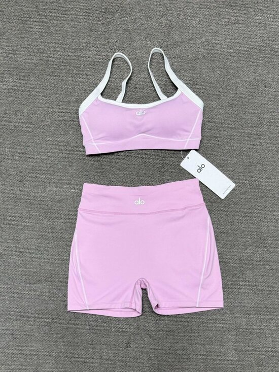 ALO Yoga Tops - ALO Pink Tank Top & Stretch Shorts — Size S
